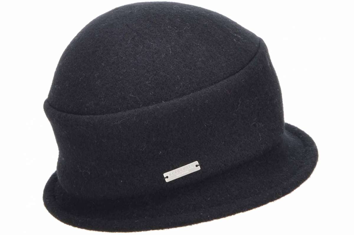 Seeberger Boiled wool Cloche - Black