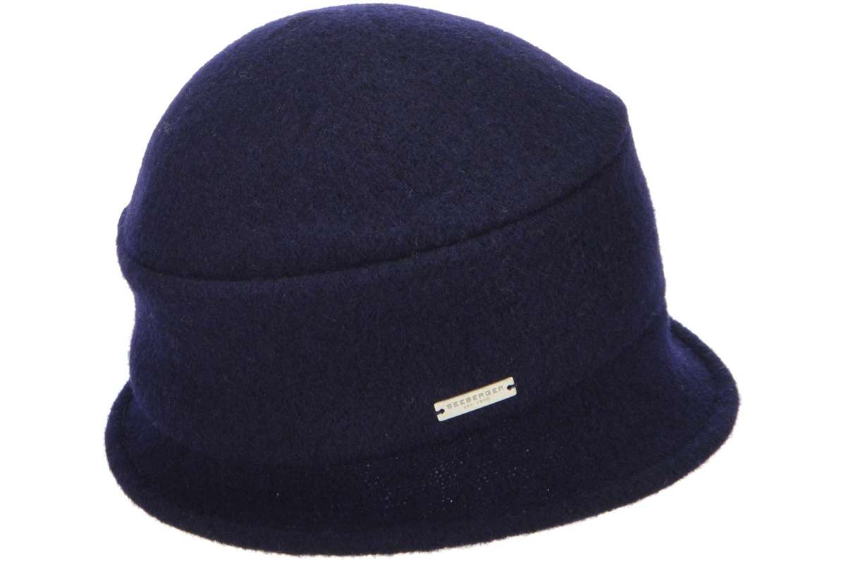 Seeberger Boiled wool Cloche - Marine Blue