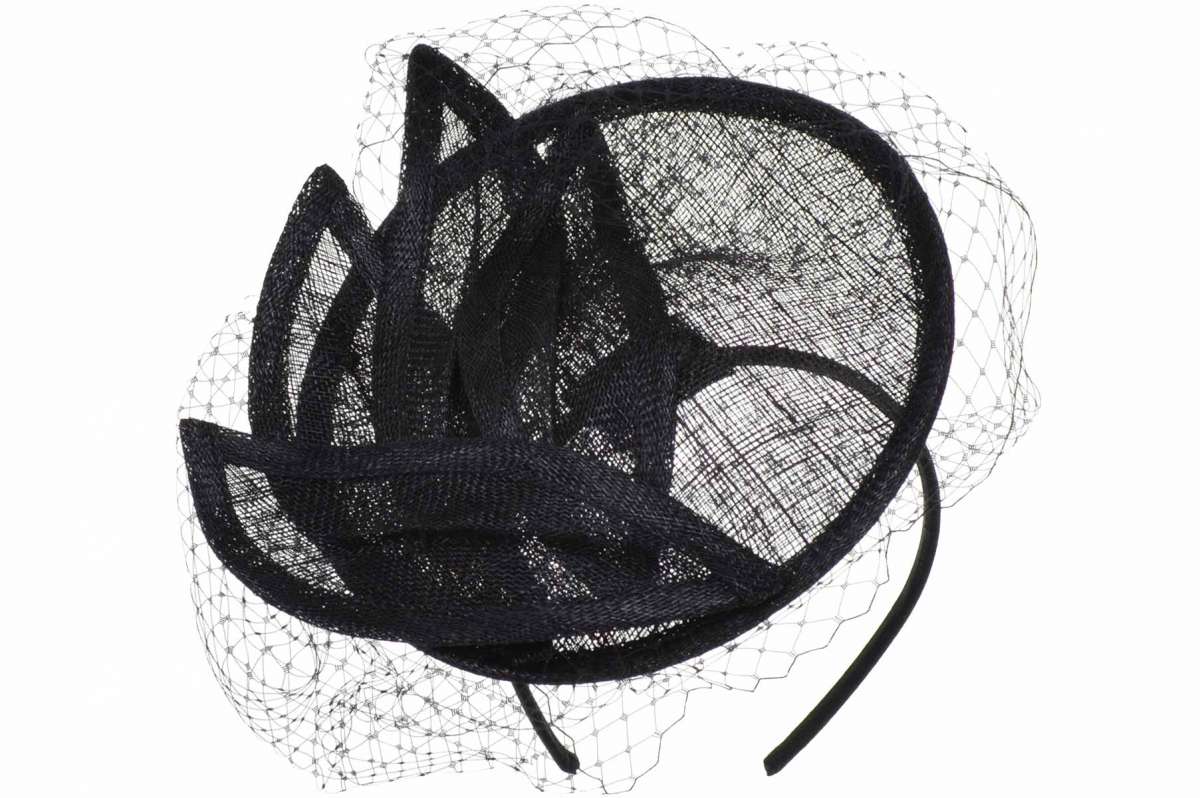 Seeberger Sinamay Fascinator Black