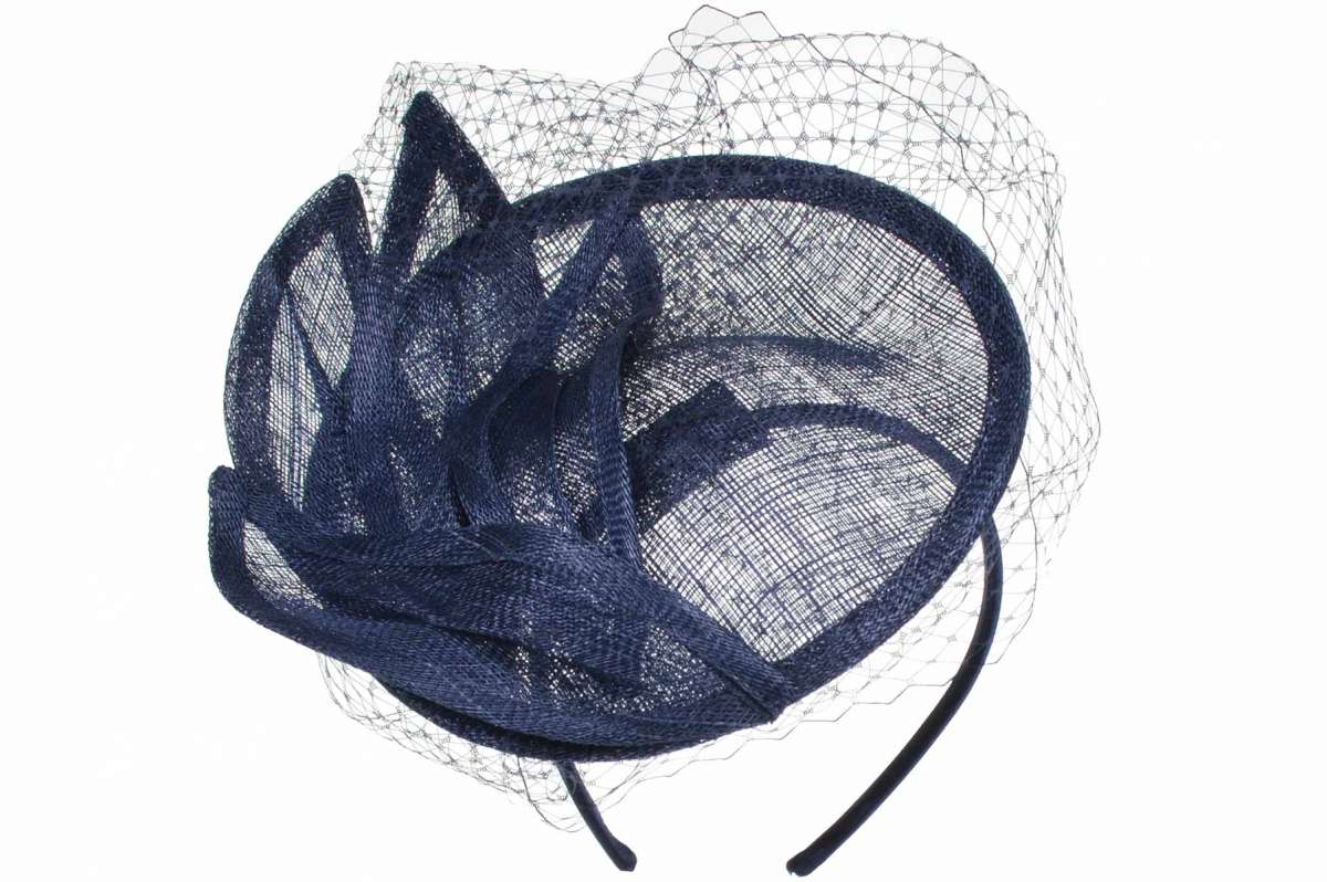 Seeberger Sinamay Fascinator Dark Blue