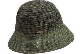 Seeberger Raffia Cloche Green/Khaki