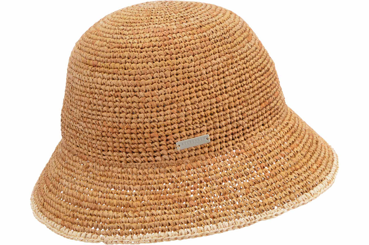 Seeberger Raffia Cloche Sand/Linen