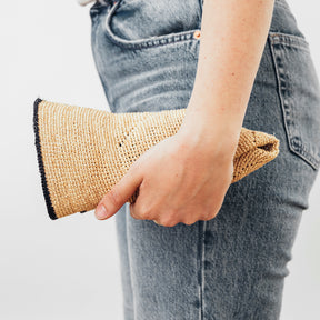 Seeberger Raffia Cloche Sand/Linen