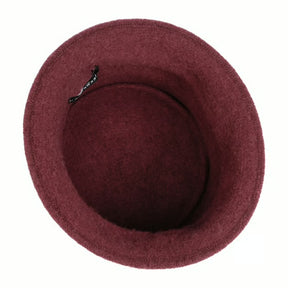 Seeberger Boiled Wool Cloche Flower - Bourgogne rød