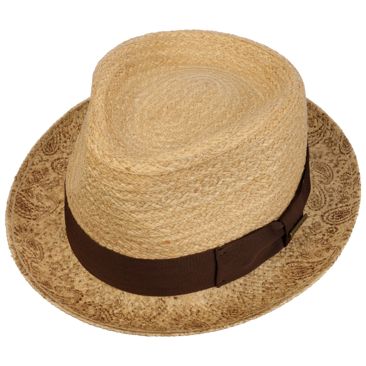 Stetson Printed Brim Player Raffia Hat