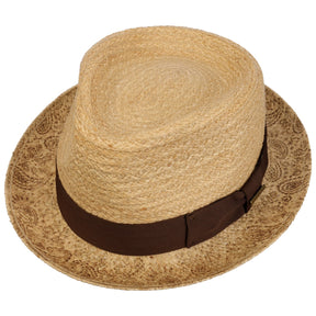 Stetson Printed Brim Player Raffia Hat