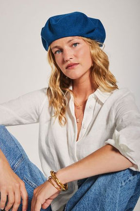 Laulhère Plumes Beret Royal Blue