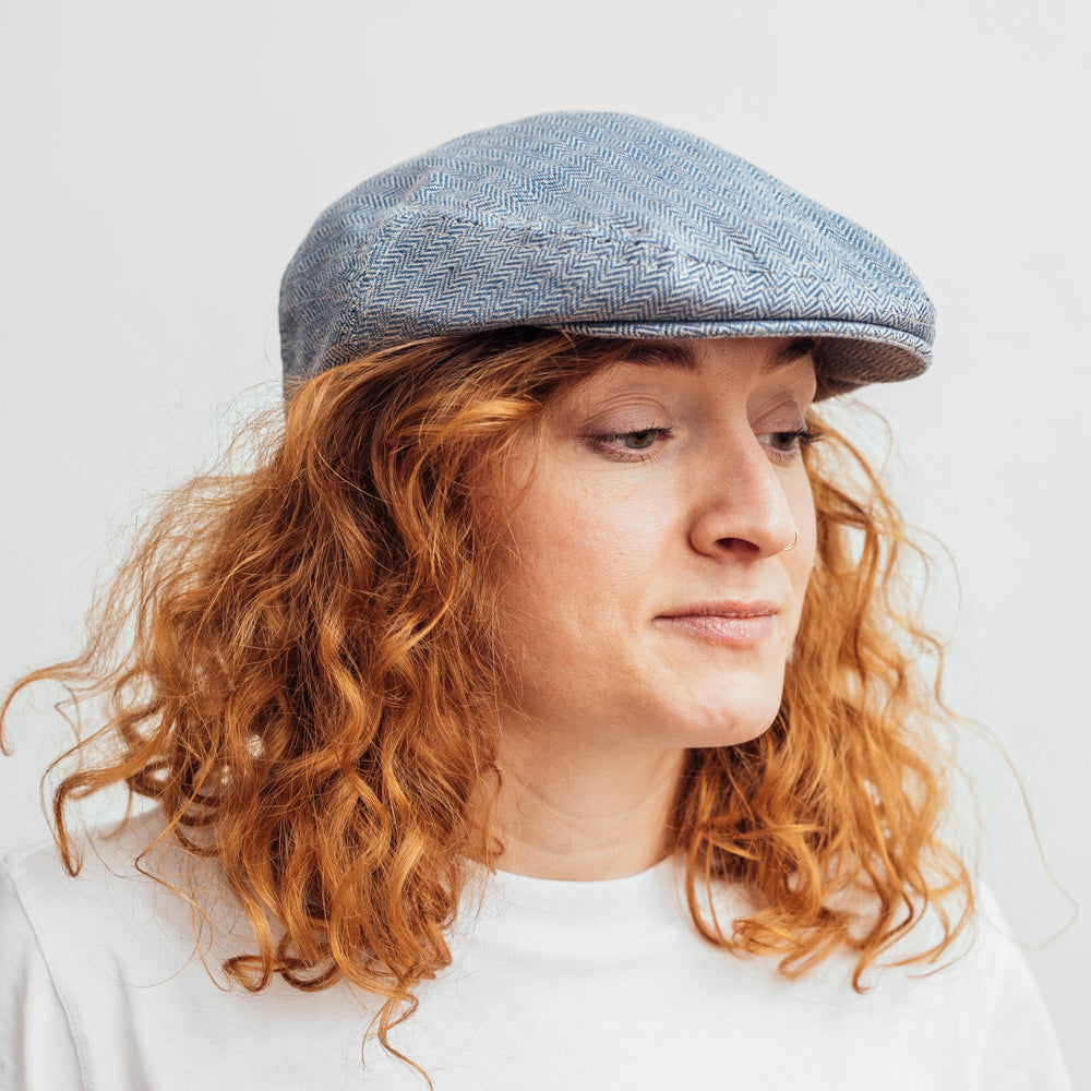 Hat shelf Edward Växbo Linen Flat Cap Blue
