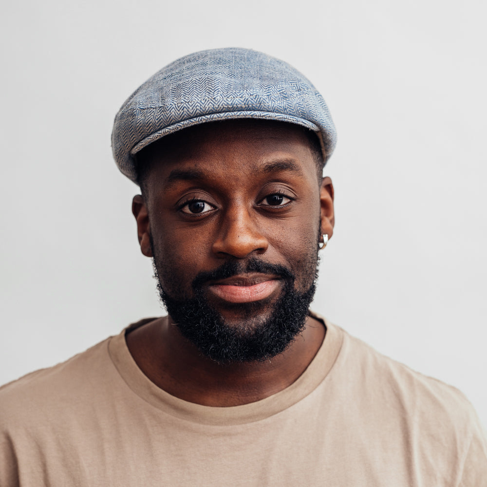 Hat shelf Edward Växbo Linen Flat Cap Blue