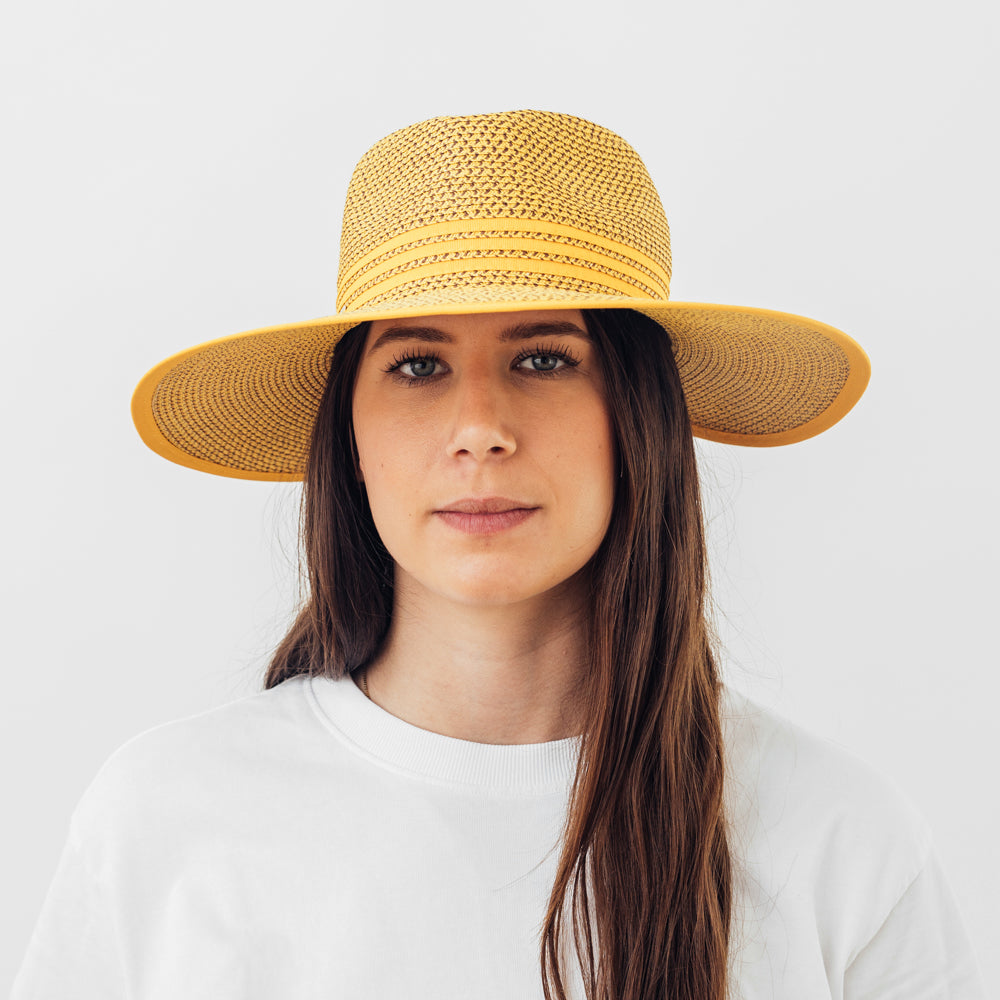 Seeberger Women Cap Paper Hat Yellow