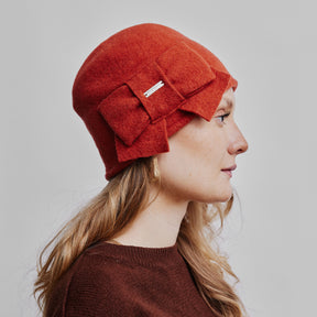 Seeberger Beanie With Bow - Terracotta