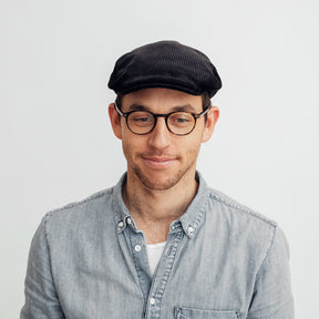 Lawrence and Foster Flat Cap Black Cord