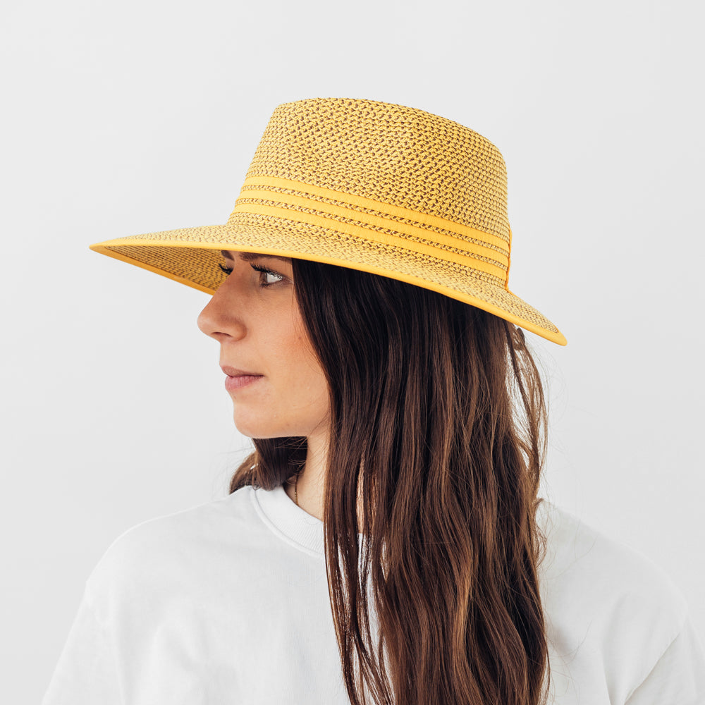 Seeberger Women Cap Paper Hat Yellow
