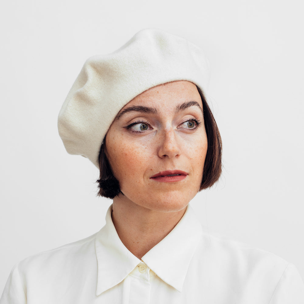 Hattehylde Beret - Elfenben