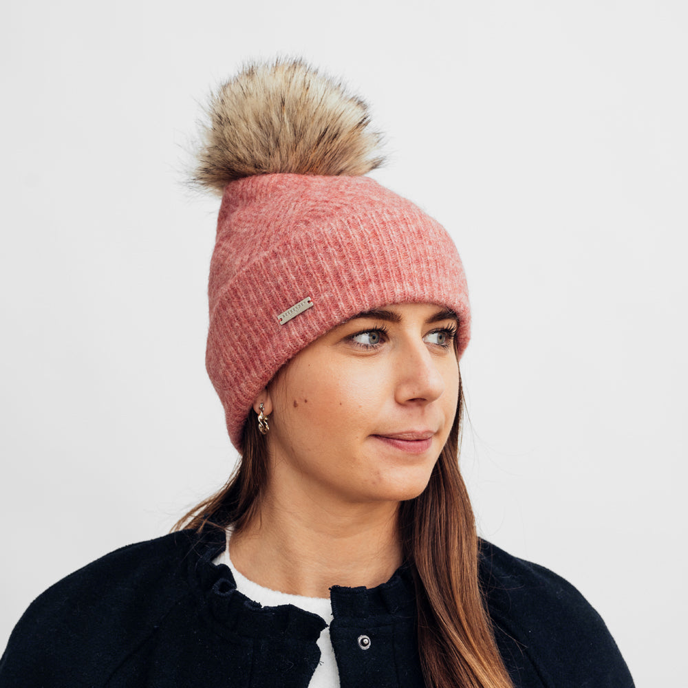 Seeberger Soft Beanie Pompom Salmon