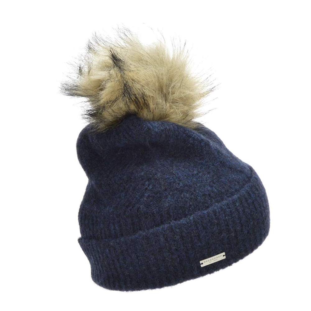 Seeberger Soft Beanie Pompom Marine Blue