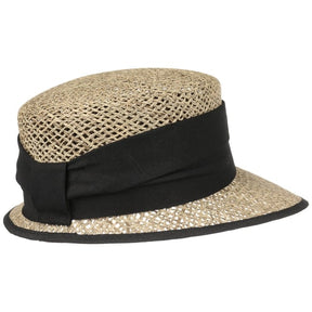 Seeberger Seagrass Straw Cap Natural/Black