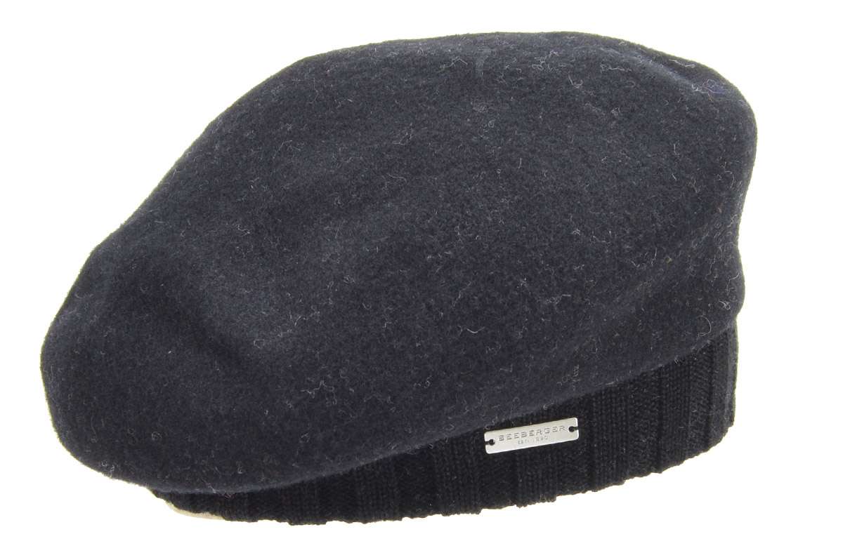 Seeberger Boiled Wool Beret Black