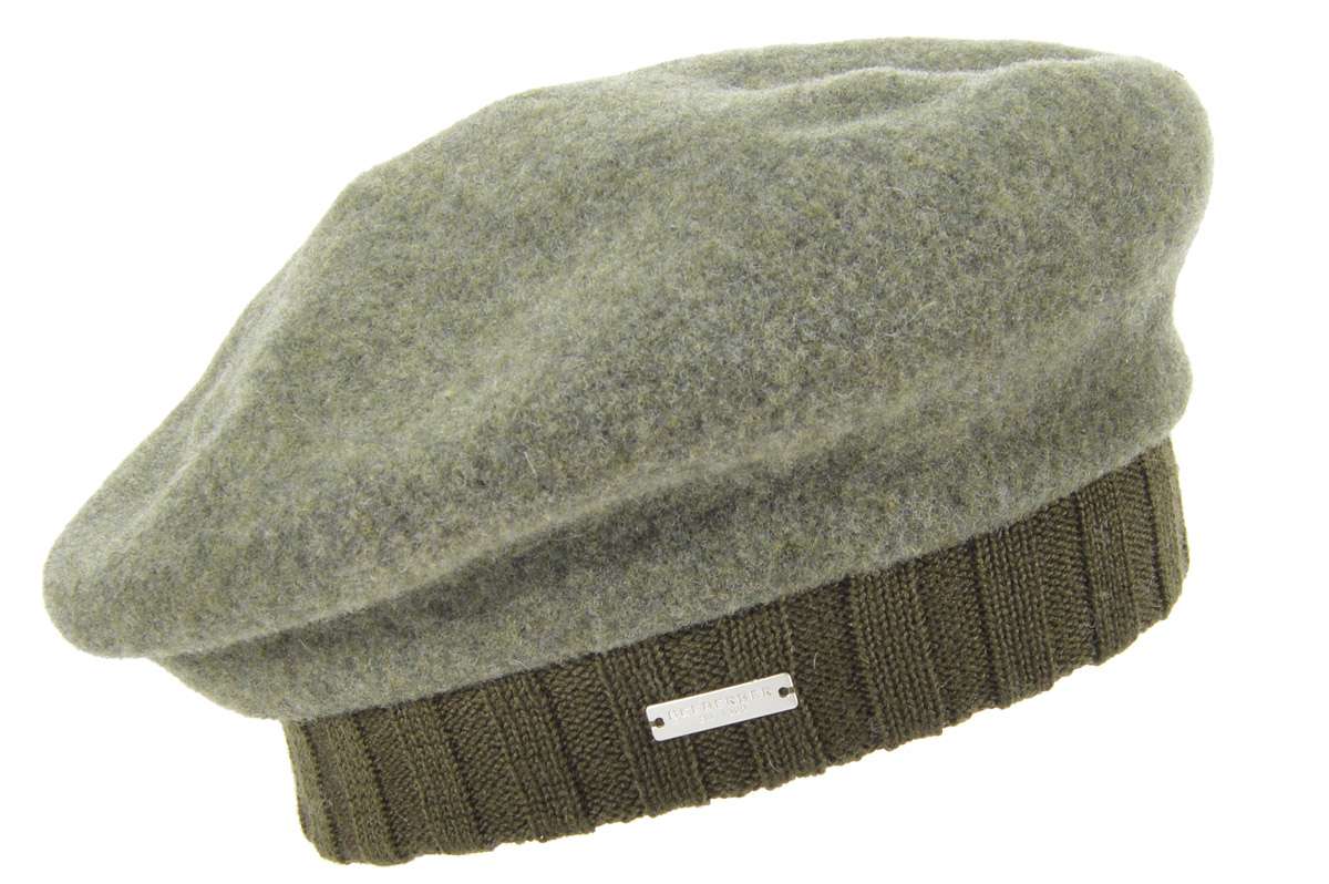 Seeberger Boiled Wool Beret Khaki