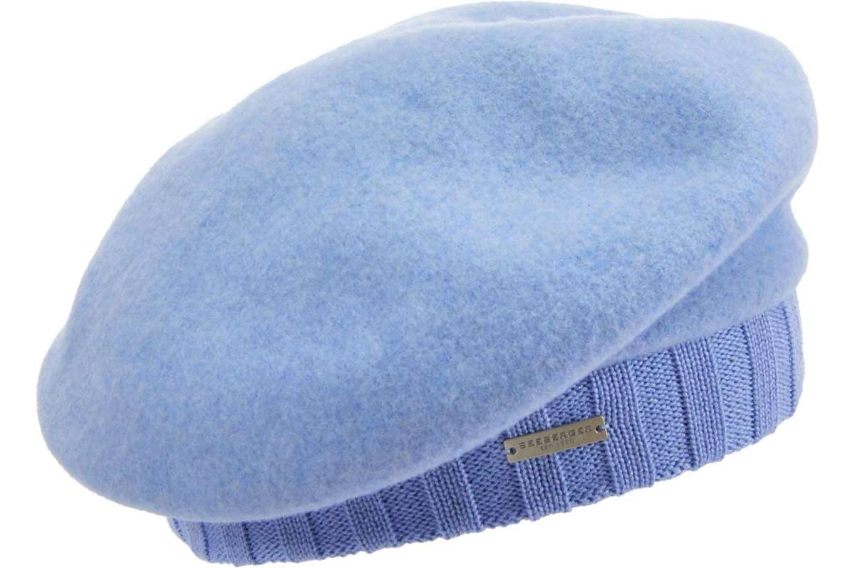 Seeberger Boiled Wool Beret Light Blue