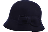 Seeberger Cloche Wool Hat Navy