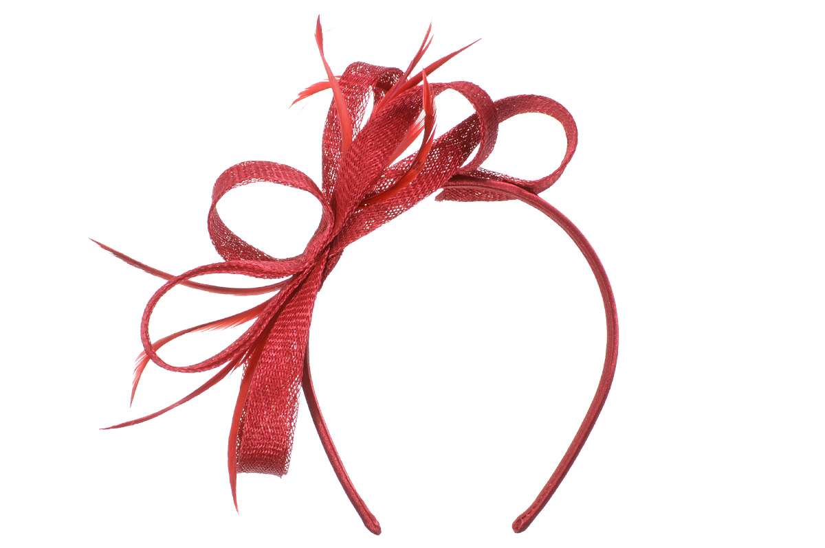 Seeberger Fascinator Feathers Ruby Red