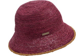 Seeberger Raffia Cloche Garnet/Sand