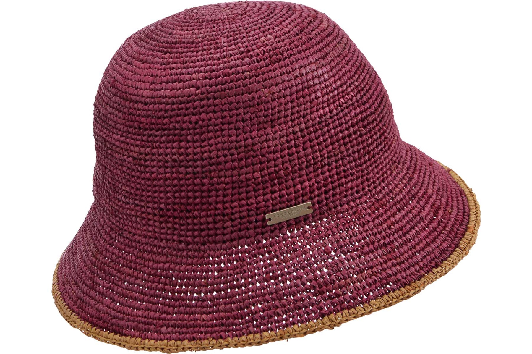 Seeberger Raffia Cloche Garnet/Sand