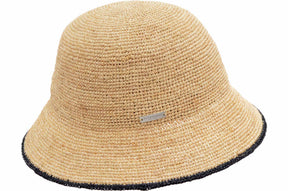 Seeberger Raffia Cloche linen/black