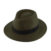 Fiebig Woolfelt Fedora Hat Olive Green