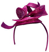 Mc Burn Sinamay Fascinator  Laura Fuchsia