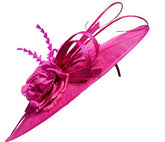 Mc Burn Sinamay Saucer with flowers fuchsia 