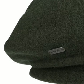 Milled Wool Beret Olive
