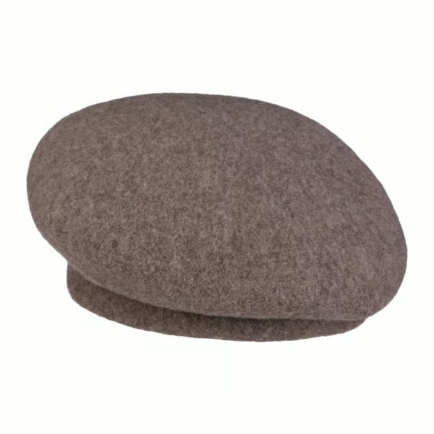 Milled Wool Beret Beige