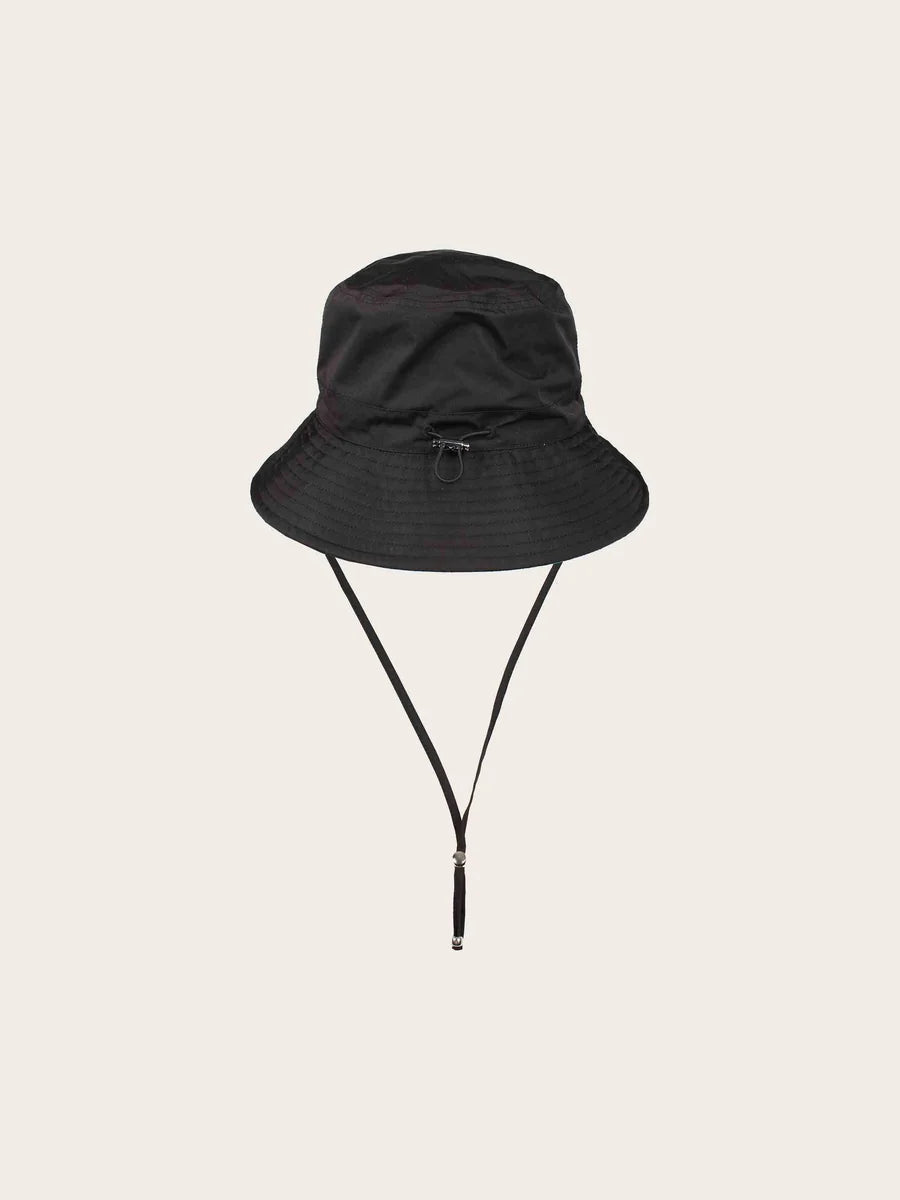Loevenich Lined Rain Hat With Chin Strap Black