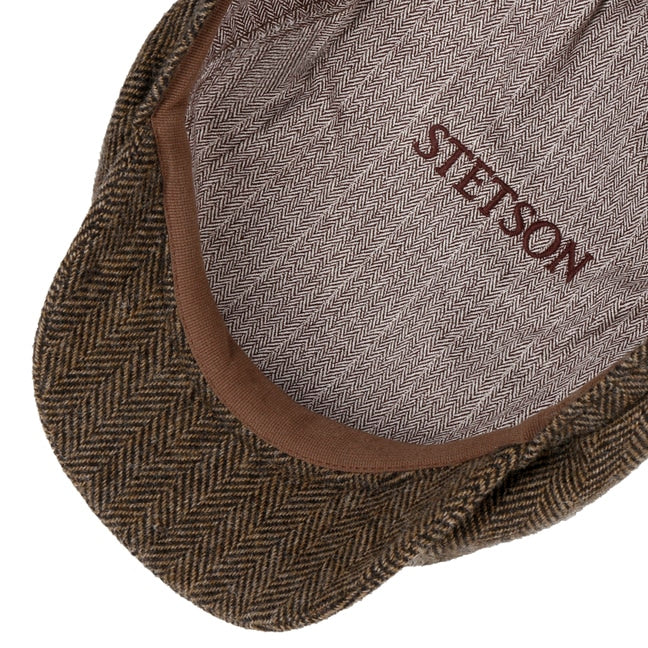 Stetson Driver Cap Wool Herringbone Brown