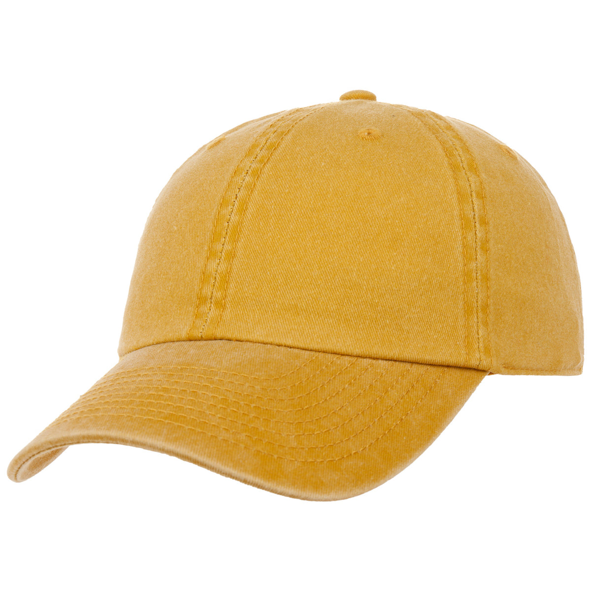 Baseball Cap Washed Cotton Mustard Yellow