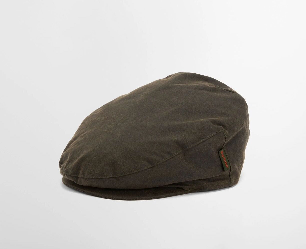 Barbour Cheviot Wax Flat Cap Olive