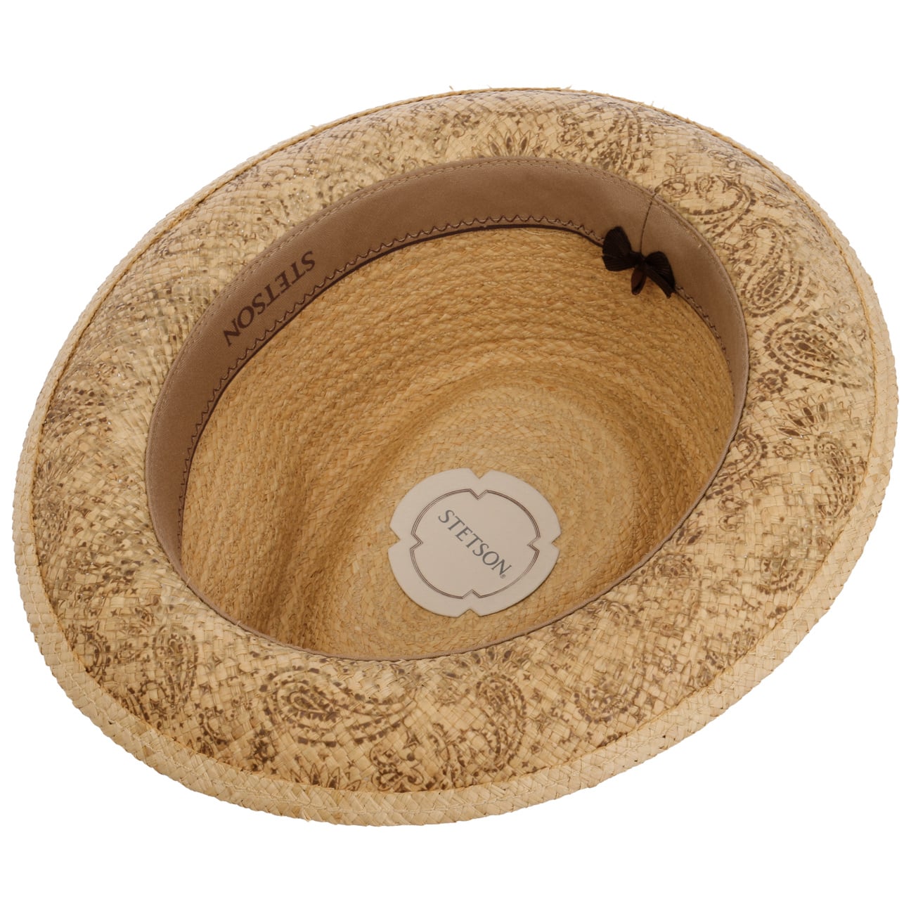 Stetson Printed Brim Player Raffia Hat