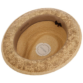 Stetson Printed Brim Player Raffia Hat