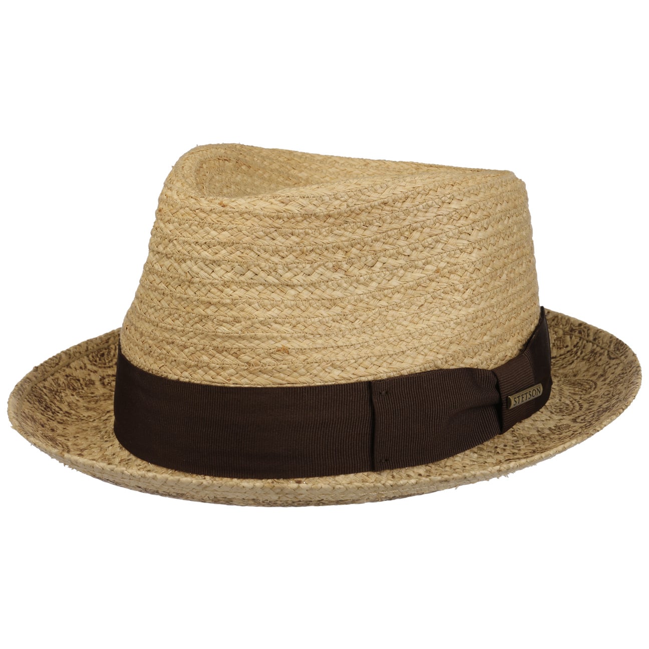 Stetson Printed Brim Player Raffia Hat