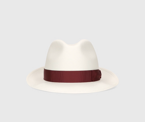 Borsalino Panama Fine White / Burgundy