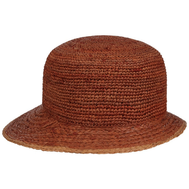 Seeberger Raffia Crochet Cap Brown