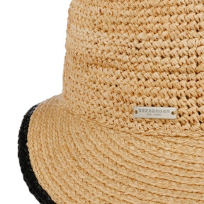 Seeberger Raffia Crochet Cap Natural