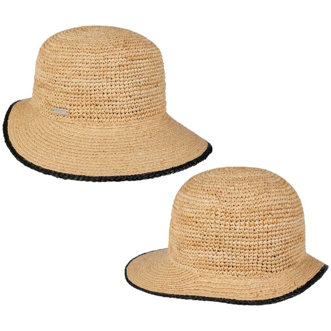 Seeberger Raffia Crochet Cap Natural