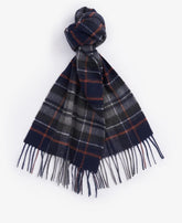 Barbour New Check Tartan Scarf Navy/Dark Ginger