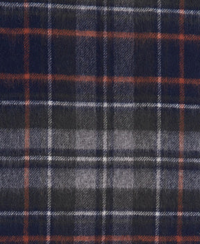 Barbour New Check Tartan Scarf Navy/Dark Ginger