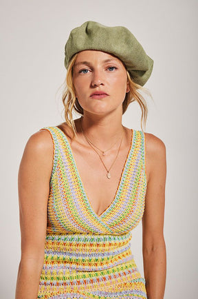 Laulhère Plumes Beret Olive