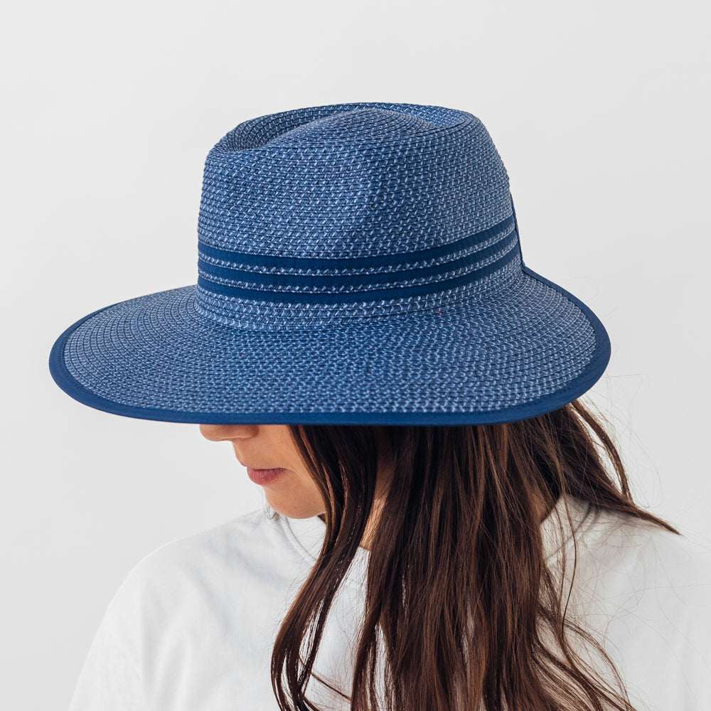 Seeberger Women Cap Paper Hat Blue