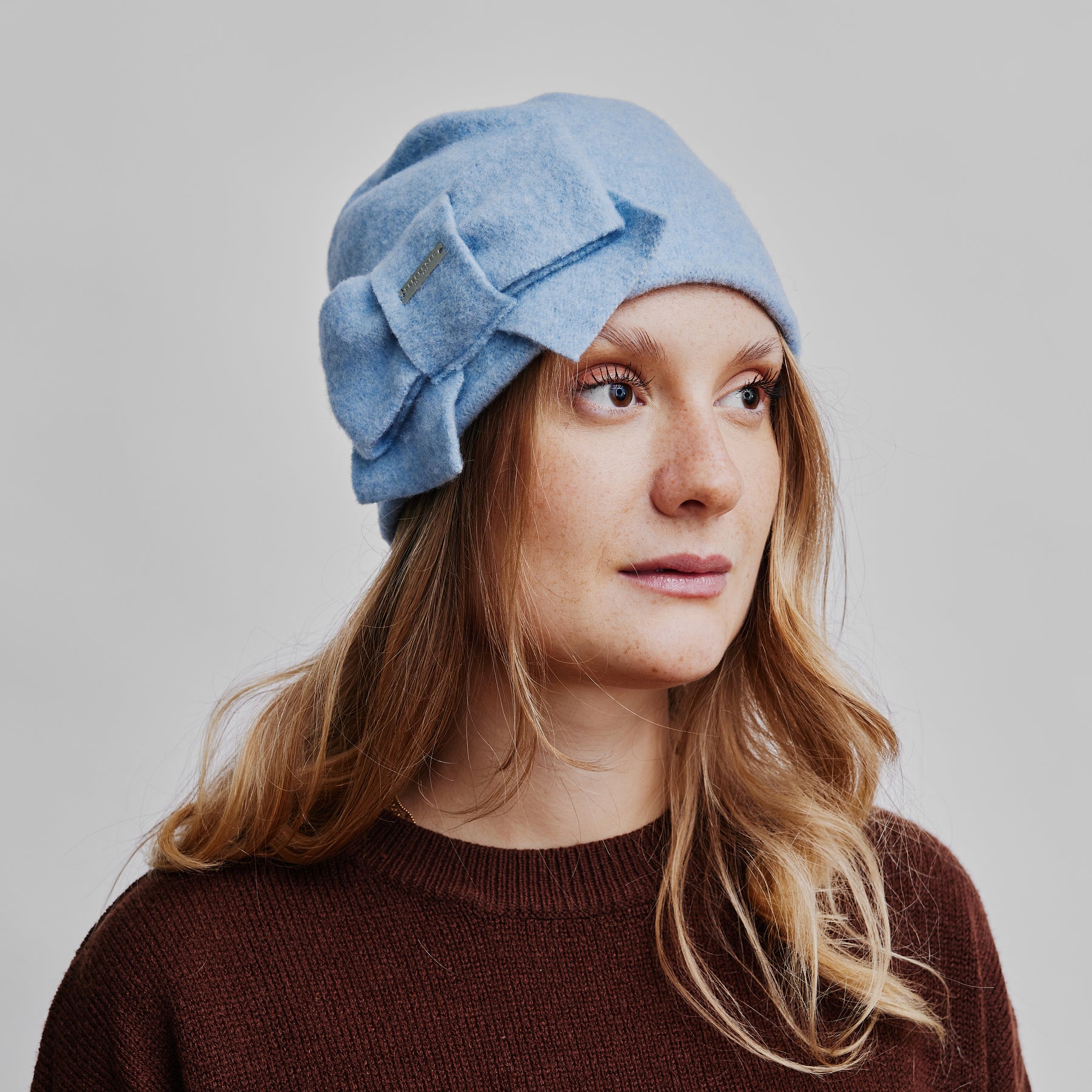 Seeberger Beanie With Bow - Light Blue